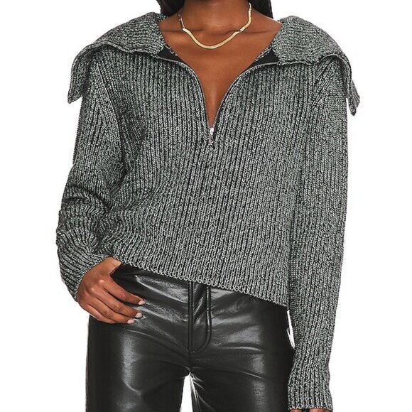 Varley Black and Gray Zip-Up Sweater - Picture 1 of 4